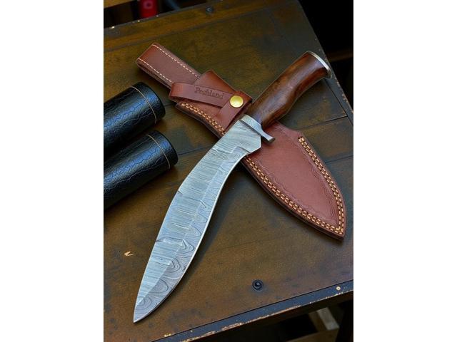 RG-156 Handmade Damascus Steel 15.00 Inches Kukri Knife - Perfect Grip