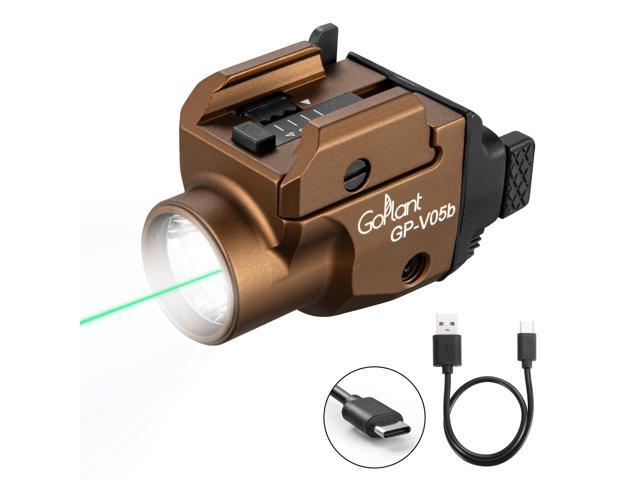 1500 Lumens Compact Weapon Laser Light, Aircraft Grade Aluminum Pistol Light, Adjustable Rail-Mounted Handgun Light and Green Laser Combo