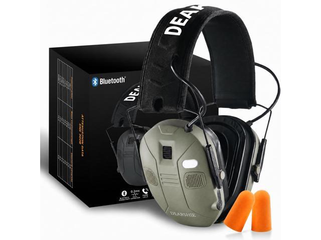 Electronic Shooting Ear Protection with Bluetooth, 6X Sound Amplification, 4-Mic 360° Hearing Enhancement, 30dB SNR, Gel Ear Pads for Long Range.