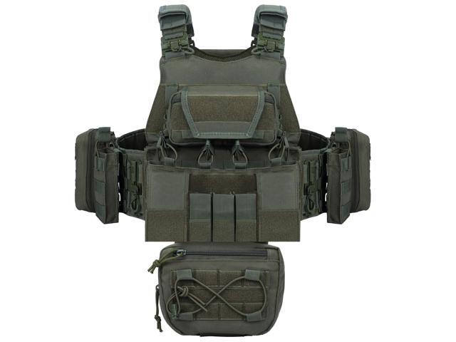 YAKEDA Outdoor Training Vest With PALS System MultiFunctional MOLLE Quick Release Vest- For Hiking, Camping Training