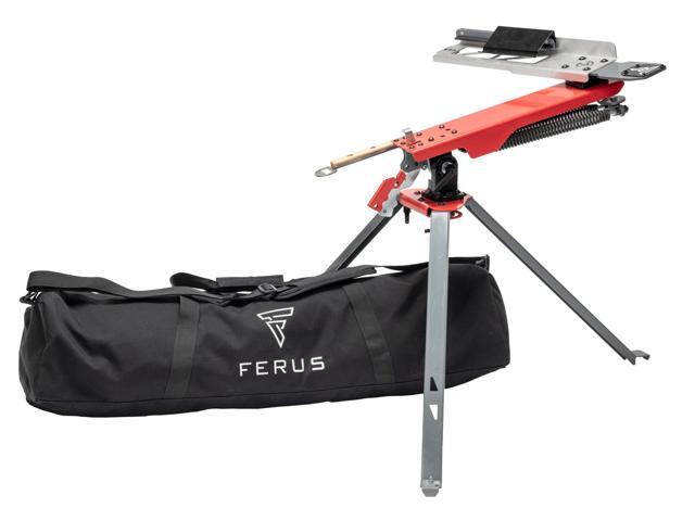 Outdoors Clay Thrower XT210 Collapsible Sporting Clay Target Thrower - Pigeon Thrower - Skeet and Trap Thrower, Red and Gray, Carry Bag Included