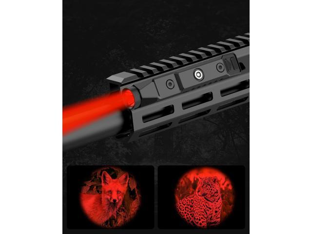 Hunting Flashlight Red Light, Low Profile Mlok Picatinny Mounted Portable Flashlight for Coyote Hog Varmint Night Hunt