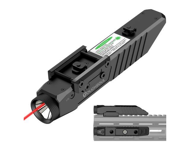 Tactical Flashlight Red Laser Sight Combo 1750 Lumen Picatinny Rail MLOK Mounted Rifle Flashlight (Red Laser)
