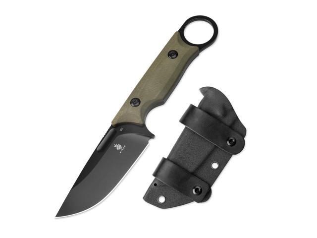 Cabox Fixed Blade Knife, 3.36' D2 Steel Fixed Blade Hunting Knife G10 Handle with Sheath, Survival Camping Knives 1048A3