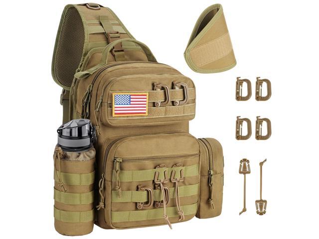 Tactical Sling Bag Backpack for Men Military Shoulder Sling Bag Molle Army Assault Detachable Tactical Bag with Bottle Holder Concealed Carry Daily...