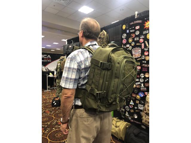 Large Tactical Backpack for Men Military Backpack with DIY System for Travel, Work,Camping,Hunting,Hiking,Sports (GREEN)