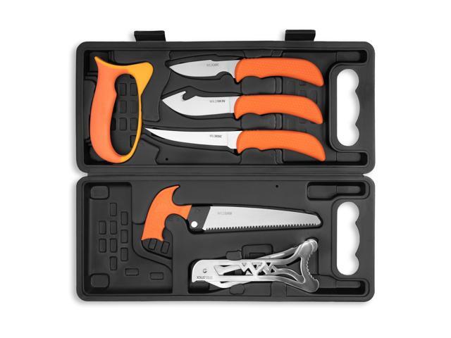 WildPak, 8-Piece Field to Freezer Hunting & Game Processing Knife Set with Caping Knife, Gut-Hook Skinner, Boning/Fillet Knife, Wood/Bone Saw,.