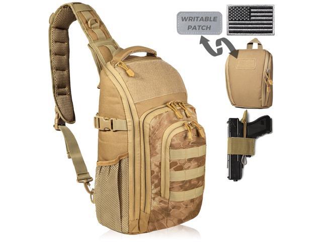 DBTAC Tactical Personal Defense EDC Bags & Packs 10L Military Shoulder Backpack with Sling for Concealed Carry, Range, Travel, Hiking, Outdoor.