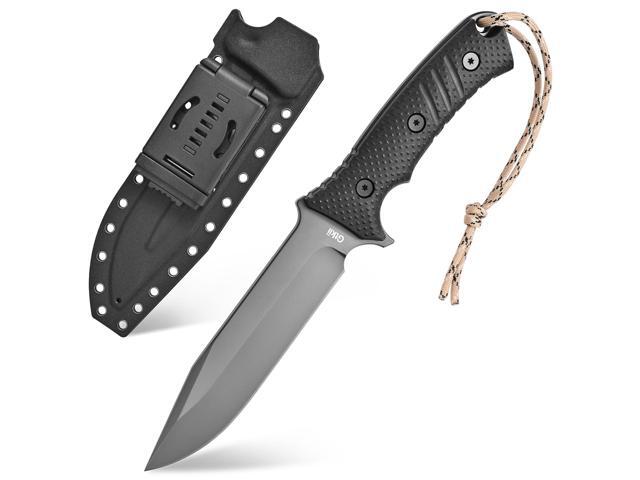 GTK2 Fixed Blade Knife AUS-10 Steel Blade Nylon Fiberglass Handle Full Tang EDC Tool Knifes for Outdoor Camping Survival Adventure Bushcraft (black)