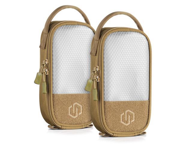 Core Tactical Mesh Zipper Pouch, 4' x 8' Modular EDC Tool Organizer Range Gear Utility Storage Pocket w/Hook Backing, Dump Pouch with Handle, 2-Pack