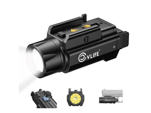 1500 Lumens Pistol Flashlight Magnetic Rechargeable, Gun Light for Pistol with Quick Install Adjustable Rail, Picatinny Flashlight with Strobe...