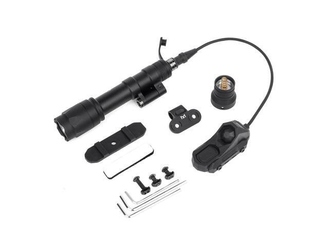 M600C 800 Lumens Tactical Flashlight with 2 Rotating Bases, with Dual Function Remote Pressure Switch, Light & Pressure Switch Mount Fit for 20mm.