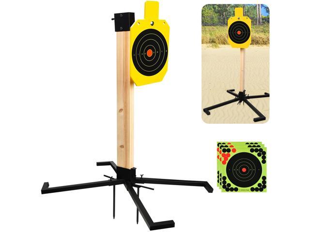 AR500 Steel Target Stand System, 3/8 Inch Thick Steel Hostage Targets with 2x4 Stable Stand Base, Complete Shooting Kit with 10psc Targets Paper.