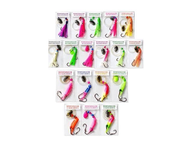 Kokanee Salmon Shrimp & Hoochies Fishing Lures - Multicolor Packs Including Micro Hoochies & Shrimp - Durable Plastic Construction with Sharp.