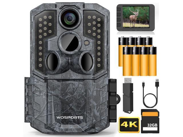 AI Trail Camera 48MP 4K Game Camera 48MP 4K Auto Animal Classification No Glow Night Vision Deer Scouting Backyard Monitoring with Sound