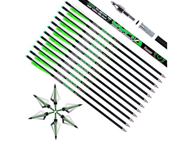 Crossbow Bolts 20 22 Inch Carbon Archery Arrows 12 Pack and 6 Pack Hunting Broadheads kit