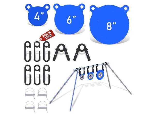 3/8'' AR500 Steel Target Combo Set, 4'' 6'' 8'' AR500 Gong Targets, Complete AR500 Steel Kit Fit for 1 Inch OD Conduit