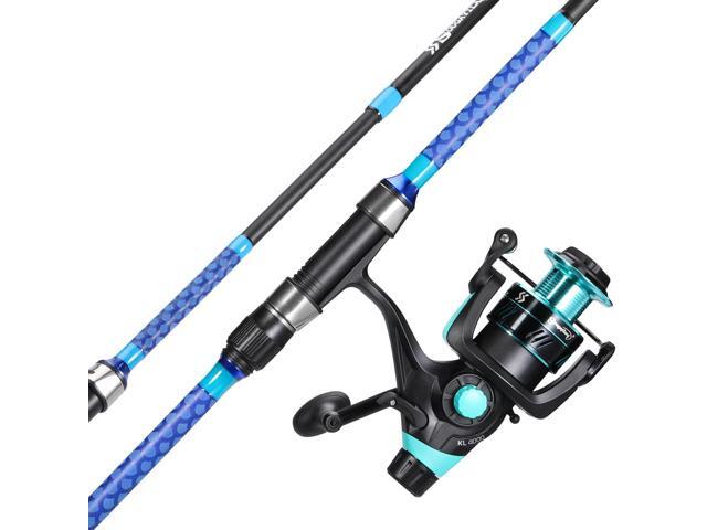 3 Piece Baitfeeder Combo Surf Fishing Rod Combo Medium/Heavy Travel Spinning Rod with 4000 Size Reel (9'/10'/11'/12')
