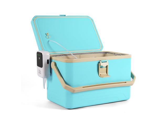 Fishing Cooler 11QT/15QT Live Bait Cooler with 4000mAh Rechargeable Aerator for Fishing,Bait Bucket for Live Fish Shrimp,Portable Minnow Bucket for.