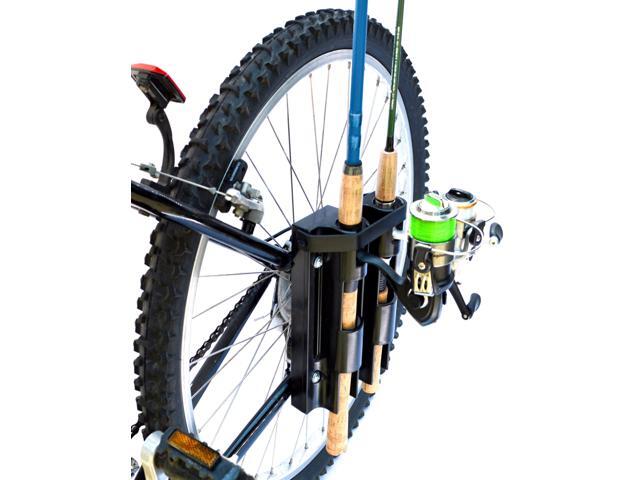 Fishing Rod Holder For Bike, Very Easy Mounting to Bike, Secures 2 Rods for Bicycle Fishing
