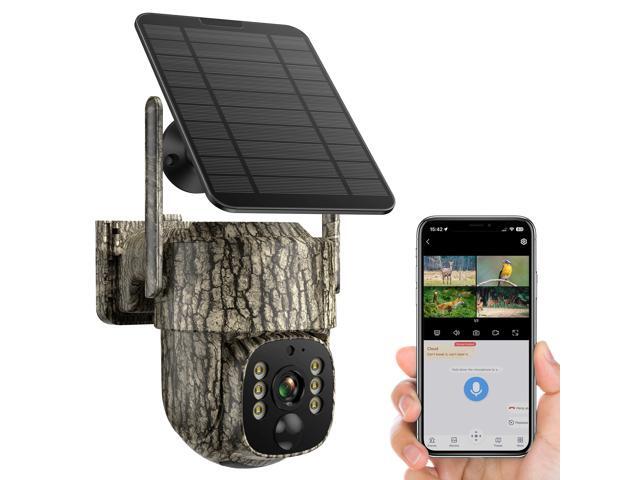 Trail Camera, 4G LTE Cellular Game Cameras with 360° Live Streaming, 2.5K Wildlife Hunting Camera Solar Powered, Security Camera Built-in SIM Card,.