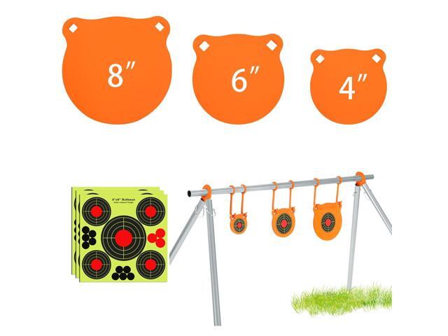 AR500 Steel Target Combo Set, 3/8' Gong Target Hanging Kit, Outdoor Hanging Gong Targets with 10 Pcs Paper Targets, Complete AR500 Steel Kit Fit.