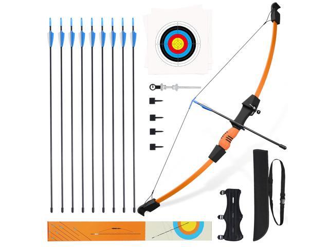 40' Youth Bow and Arrow Set for Kids 8-12 & Teens - Ambidextrous Recurve Archery Gear with Safety Arrows - Toys for Ages 8-13, Backyard Games Gift.