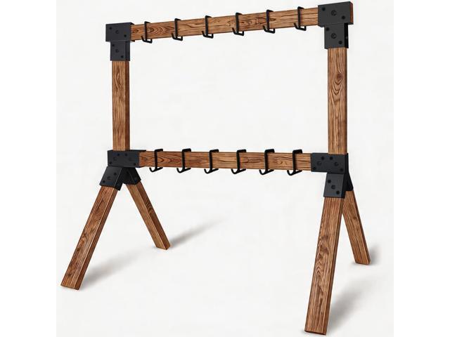 2x4 Target Stand Brackets Set for Shooting & Archery Ranges Heavy-Duty Steel Y & T Connectors with 12 Hanger Hooks, Modular Shooting Target...