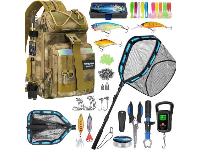 Telescoping Fishing Rod and Reel Combo with Backpack, Carbon Fiber Travel Fishing Pole Spinning Reel Kit with Fishing Lures, Fishing Tools Kit for Men