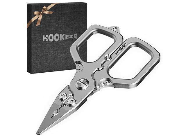Titanium Fishing Pliers, 4.1' Saltwater Resistant Fishing Scissors,Tungsten Cutters, Knot Tying Tool with Lanyard, Split Ring Hook Remover, Gifts.