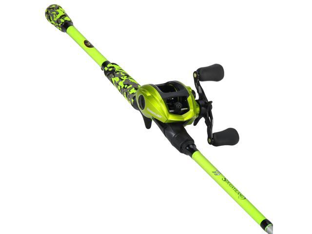 Baitcaster Combo IM7 Graphite M/MH 2-Piece Travel Rod, 6.3:1 High-Speed Reel,18LB Drag for Bass, Catfish, Trout, Panfish