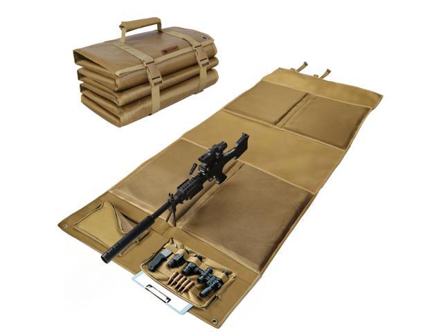 Shooting Mat, Tactical Prone Padded Shooting Mats, with 2 Pockets & Molle Webbings & Bipod Holder, Extra Large Non-Slip Waterproof Foldable Pad...