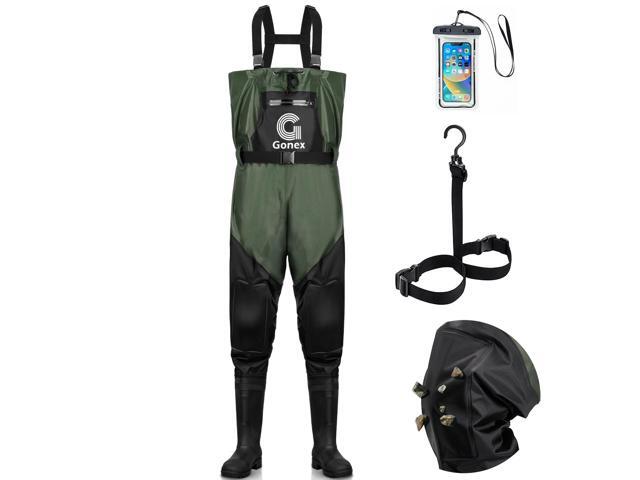 Chest Waders for Men Women Waterproof 2-Ply PVC Waders for Fishing Duck Hunting with Boot Hanger