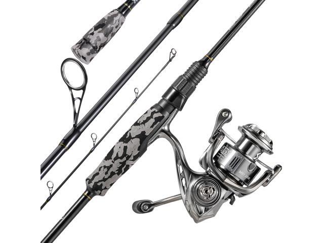 Fishing Rod and Reel Combo, Stainless Steel Guides Fishing Pole with Spinning Reel Combo for Bass Fishing