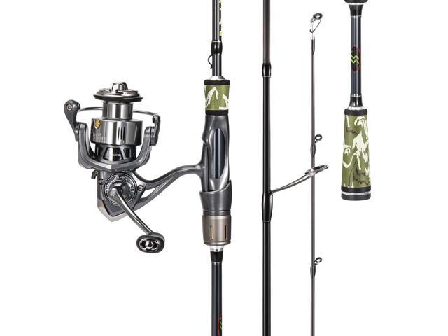 Spinning Combo 30+24Ton Carbon Fiber 2-Piece Rod, M/MH Power, 19LB Drag, 5.2:1 Gear Ratio, Lightweight Saltwater Freshwater Kit for Bass, Trout,...