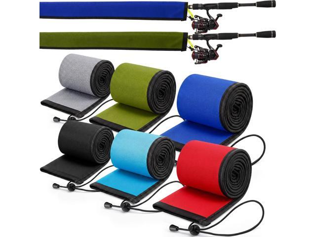 Neoprene Fishing Rod Sleeves, 2.5MM Thick Tangle-Free Covers, Protective Sock for Spinning Casting Rods, Travel Storage