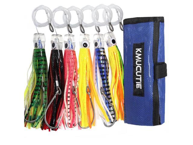 Set 6 Pcs Saltwater Trolling Lure 6.5/7/9 inch Marlin Deep Sea Fishing Bait For Tuna Dolphin Sailfish Shark Big Game Fishing Tackle