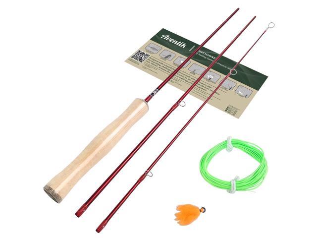 4'0'' Practice Fly Rod for Beginners Casting 3 Pieces Game Fly Fishing Rod
