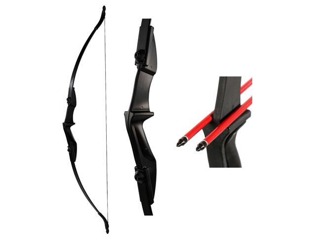 Archery 57' Takedown Youth Recurve Bow Hunting Black Long Bow for Beginner Teenagers Right Left Hand Black - Draw Weight 20lbs 30lbs 40lbs