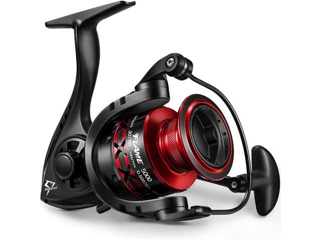 Flame Spinning Reels, Lightweight 9+1BB Ultra Smooth Spinning Fishing Reels, 19.8LBs Max Drag
