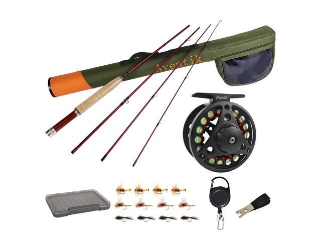 Aventik Extreme Fly Fishing Combo Kit 0/1/2/3/4/5/6 Weight Starter Fly Fishing Rod and Reel Kit Outfit with One Travel Case