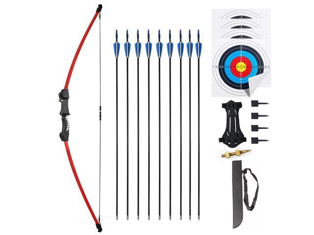 45' Youth Bow and Arrows Set for Kids 8-12 Teens Recurve Archery Beginner Gift Longbow Kit, Outdoor Hunting Play Gift, 9 Arrows, 4 Target Face for.
