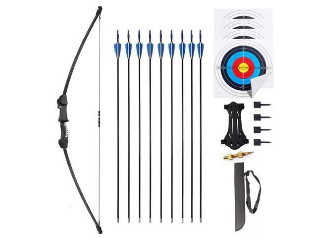 45' Youth Bow and Arrows Set for Kids 8-12 Teens Recurve Archery Beginner Gift Longbow Kit, Outdoor Hunting Play Gift, 9 Arrows, 4 Target Face for.
