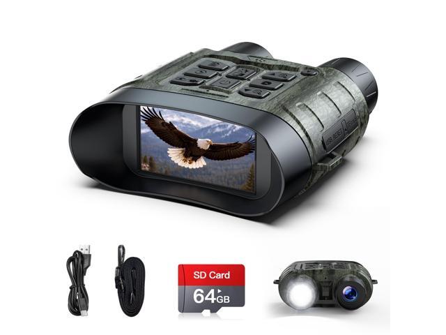 Night Vision Goggles, 4K Night Vision Binoculars, 112MP Infrared Binoculars, 12X Digital Zoom 5000mAh Rechargeable Battery with 64GB Card, External.