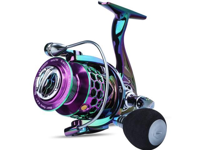 Colorful Fishing Reel 13 +1 BB Light Weight Ultra Smooth Powerful Spinning Reels, with CNC Line Management Graphite Frame, for Freshwater