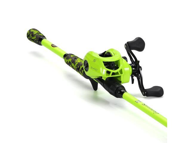 Baitcaster Combo, IM7 Graphite 2Pc Blank Rods,M/MH Power,EVA Handle & Stainless Steel Guides7.1:1 Gear Ratio, 18LB Drag for Bass, Walleye, Pike