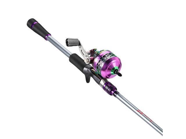 Fishing Reel Rod Combo, Two Pieces Colorful Poratble Light Weight Casting Rod with Spincast Fishing Reel for Freshwater