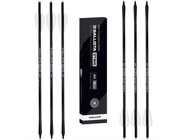 Sting Micro-Diameter Crossbow Bolts Carbon Arrows with Field Tips, Half-Moon Nocks, Penetrator Inserts for Hunting Broadheads OD 6.0mm