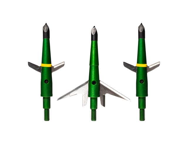 #207 Mechanical Broadheads 100 Grain, 2-Blade Expandable Broadhead, 2.0' Cut, Patented Two-Slice Technology, Archery Hunting Broadheads for.