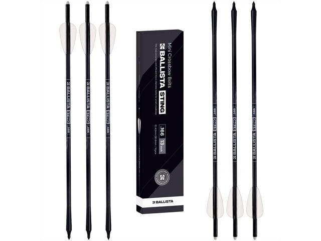 Sting Micro-Diameter Crossbow Bolts Carbon Arrows with Field Tips, Half-Moon Nocks, Penetrator Inserts for Hunting Broadheads OD 6.0mm